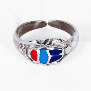 Anillo de Plata, turquesa y lapislazuli en forma de escarabajo