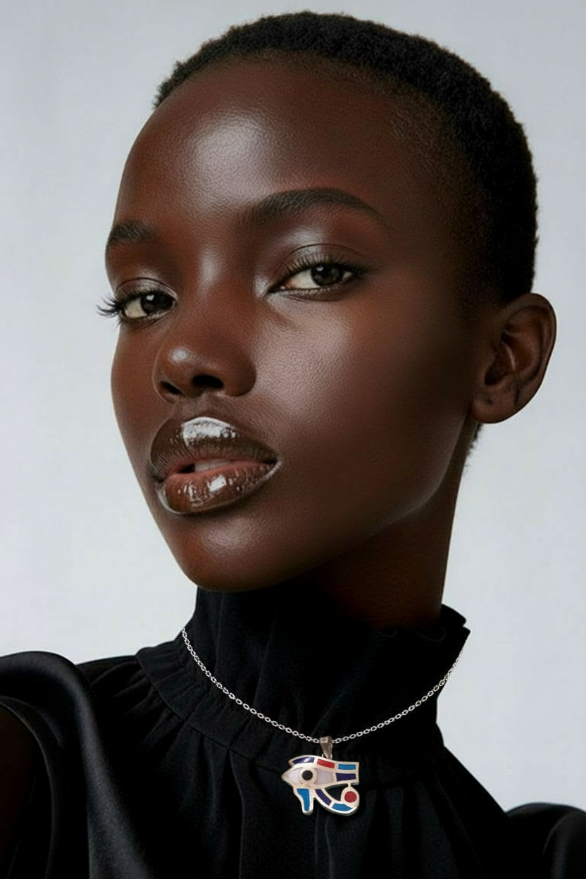 Colgante Ojo de horus en plata 925 con lapizlazuli y turquesa - Imagen 3