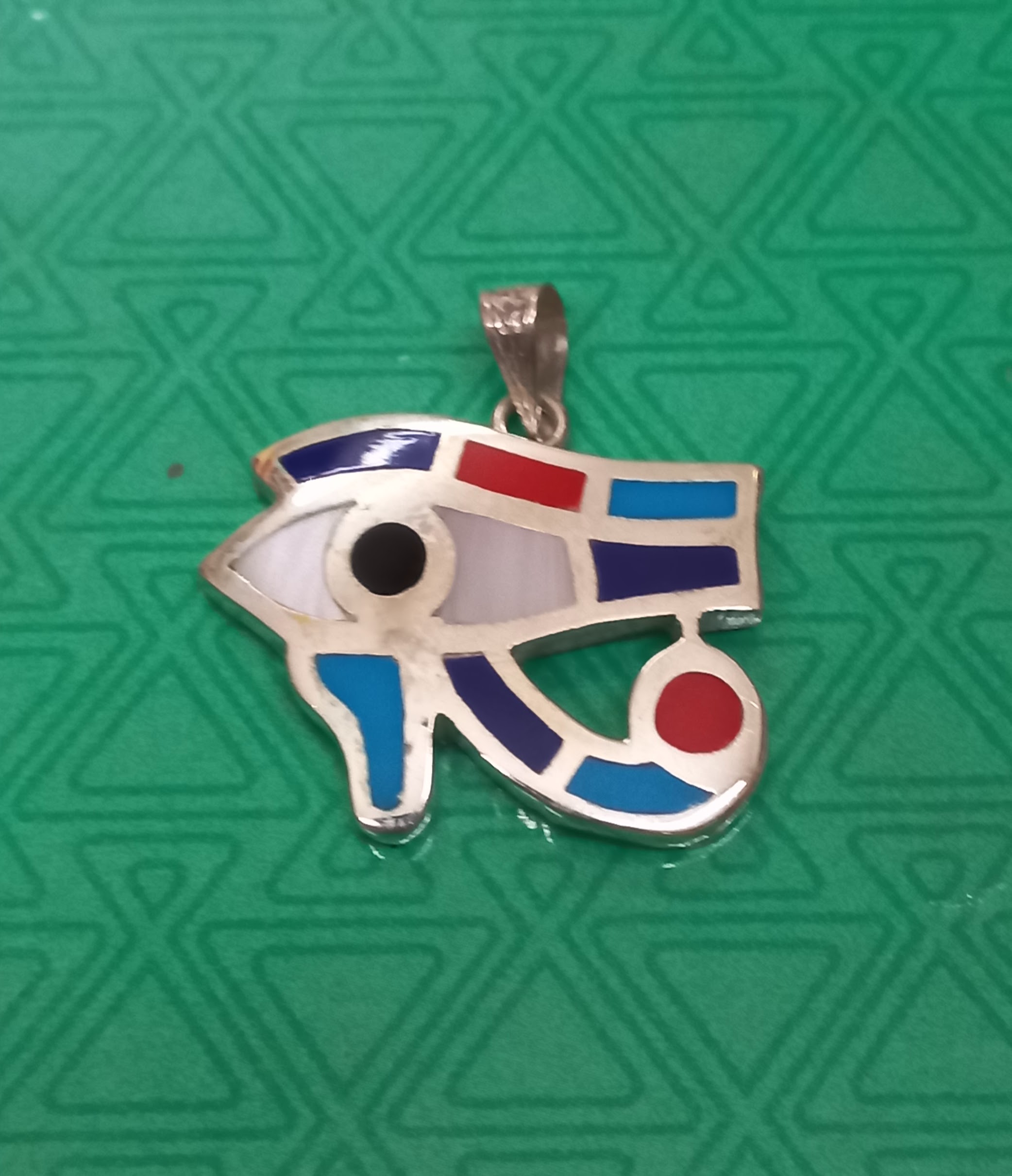 Colgante Ojo de horus en plata 925 con lapizlazuli y turquesa - Imagen 2